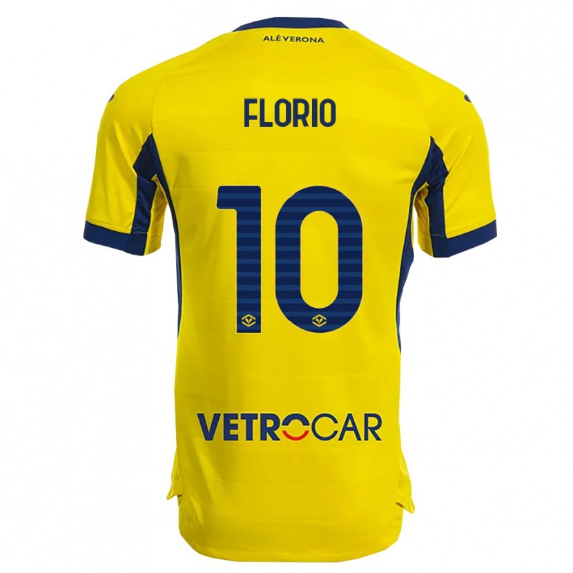 Danxen Mænd Mattia Florio #10 Gul Navy Udebane Spillertrøjer 2025/26 Trøje T-Shirt