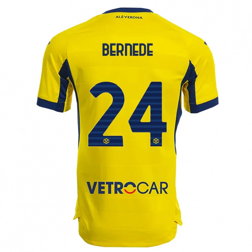 Danxen Mænd Antoine Bernede #24 Gul Navy Udebane Spillertrøjer 2025/26 Trøje T-Shirt