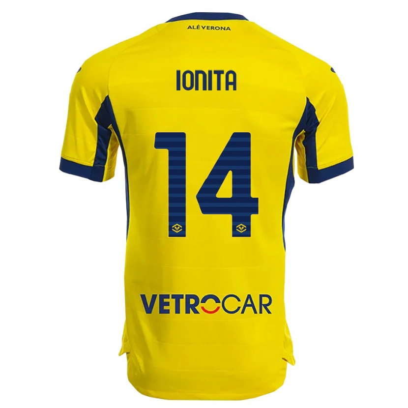 Danxen Mænd Alexandru Ioniță #14 Gul Navy Udebane Spillertrøjer 2025/26 Trøje T-Shirt