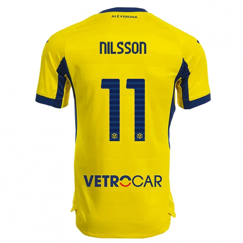 Danxen Mænd Sara Nilsson #11 Gul Navy Udebane Spillertrøjer 2025/26 Trøje T-Shirt