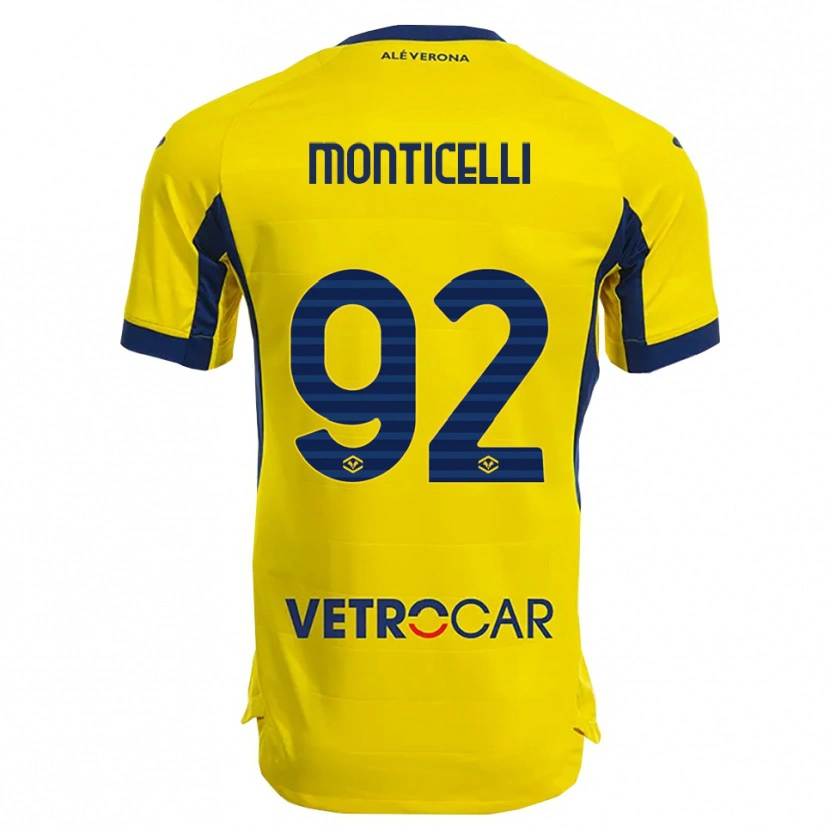 Danxen Mænd Luca Monticelli #92 Gul Navy Udebane Spillertrøjer 2025/26 Trøje T-Shirt