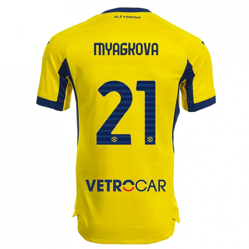 Danxen Mænd Alina Myagkova #21 Gul Navy Udebane Spillertrøjer 2025/26 Trøje T-Shirt