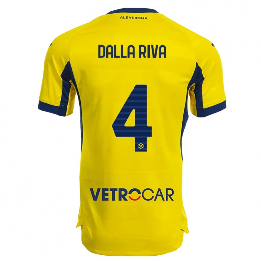Danxen Mænd Stefano Dalla Riva #4 Gul Navy Udebane Spillertrøjer 2025/26 Trøje T-Shirt