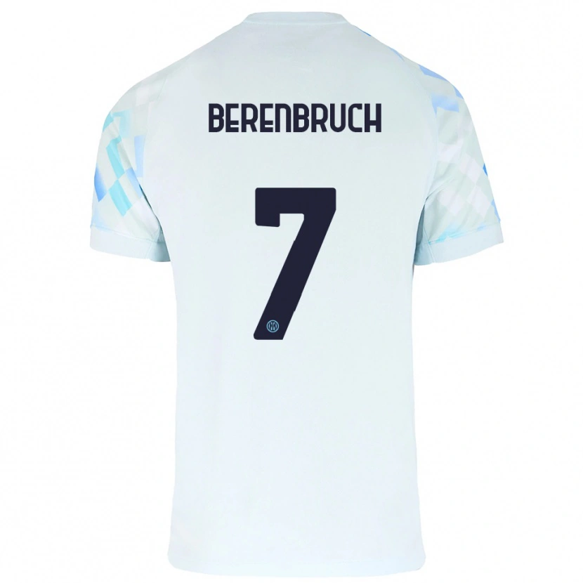 Danxen Mænd Thomas Berenbruch #7 Hvid Blå Udebane Spillertrøjer 2025/26 Trøje T-Shirt