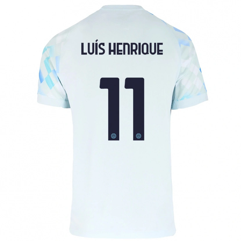 Danxen Mænd Luis Henrique #11 Hvid Blå Udebane Spillertrøjer 2025/26 Trøje T-Shirt