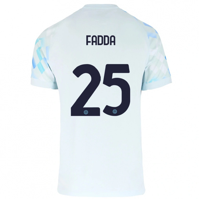 Danxen Mænd Paola Fadda #25 Hvid Blå Udebane Spillertrøjer 2025/26 Trøje T-Shirt