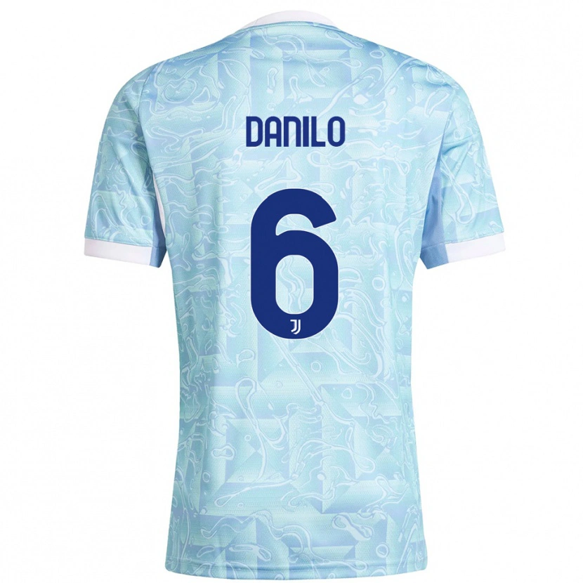 Danxen Mænd Danilo #6 Lyseblå Gul Udebane Spillertrøjer 2025/26 Trøje T-Shirt