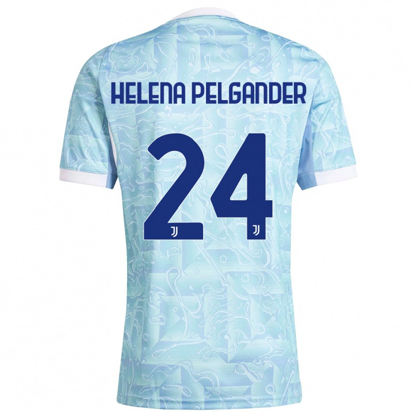 Danxen Mænd Elsa Helena Pelgander #24 Lyseblå Gul Udebane Spillertrøjer 2025/26 Trøje T-Shirt