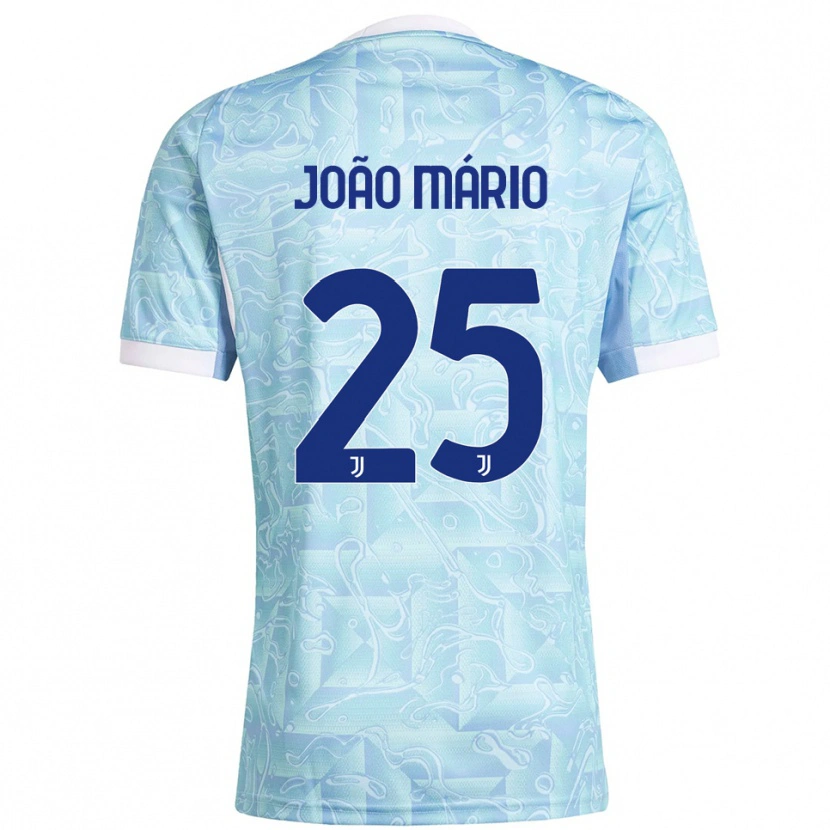 Danxen Mænd João Mário #25 Lyseblå Gul Udebane Spillertrøjer 2025/26 Trøje T-Shirt