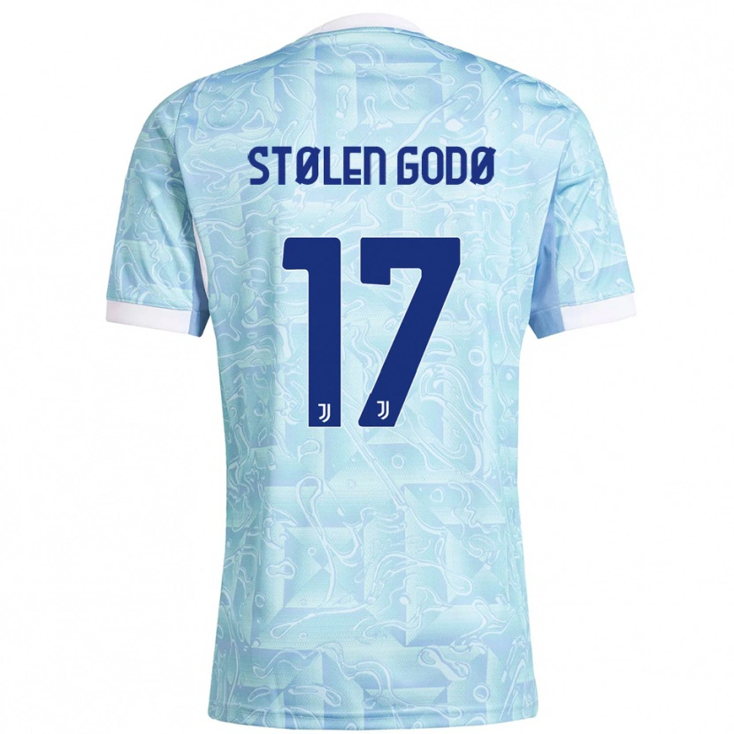 Danxen Mænd Emma Stølen Godø #17 Lyseblå Gul Udebane Spillertrøjer 2025/26 Trøje T-Shirt