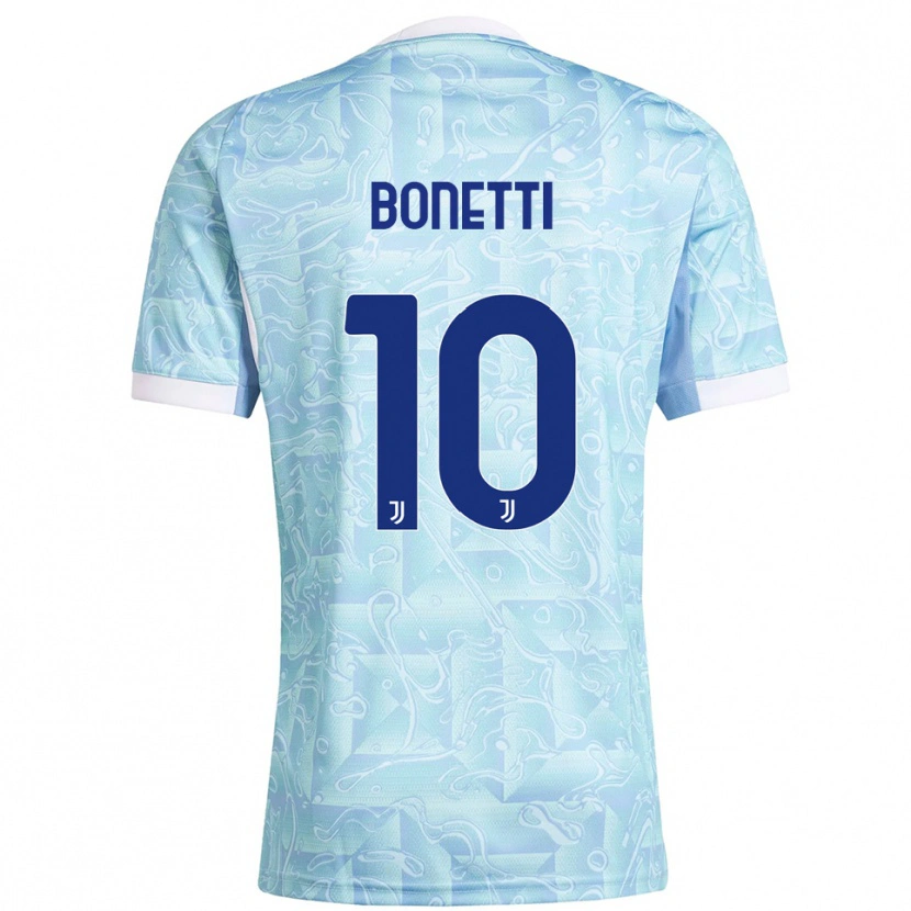 Danxen Mænd Andrea Bonetti #10 Lyseblå Gul Udebane Spillertrøjer 2025/26 Trøje T-Shirt