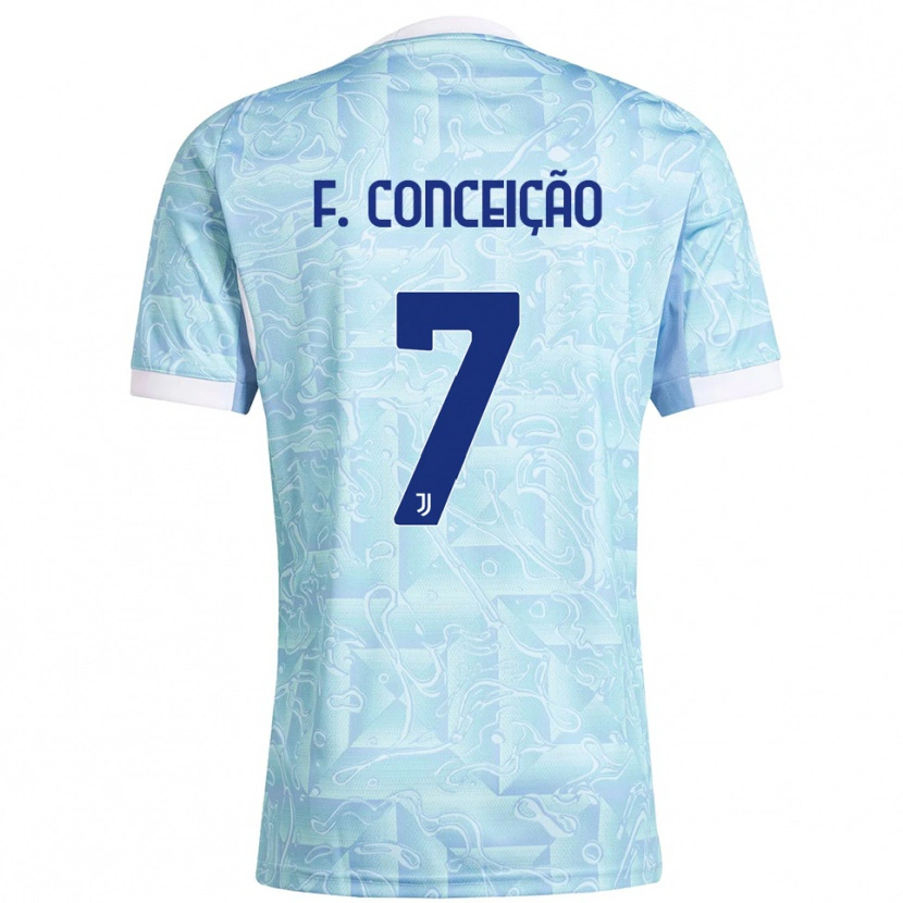 Danxen Mænd Francisco Conceição #7 Lyseblå Gul Udebane Spillertrøjer 2025/26 Trøje T-Shirt