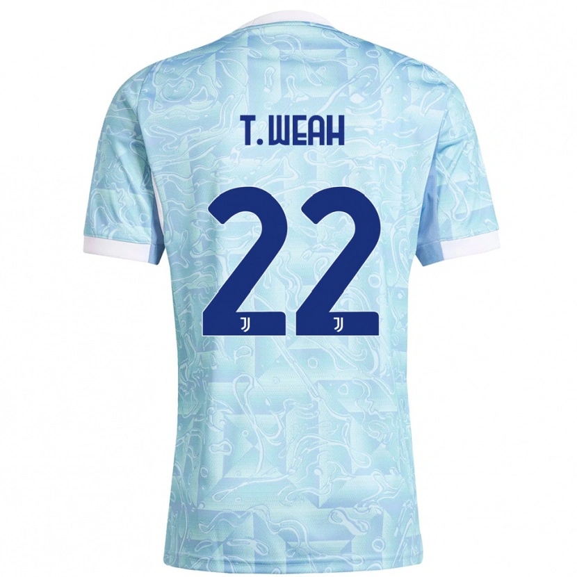Danxen Mænd Timothy Weah #22 Lyseblå Gul Udebane Spillertrøjer 2025/26 Trøje T-Shirt