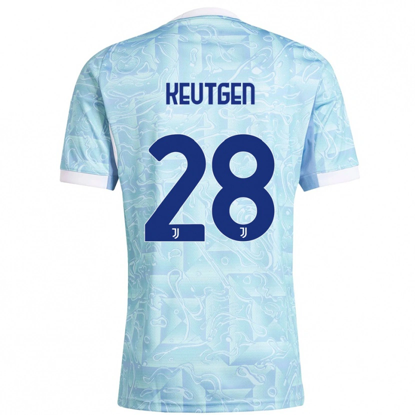 Danxen Mænd Enzo Keutgen #28 Lyseblå Gul Udebane Spillertrøjer 2025/26 Trøje T-Shirt