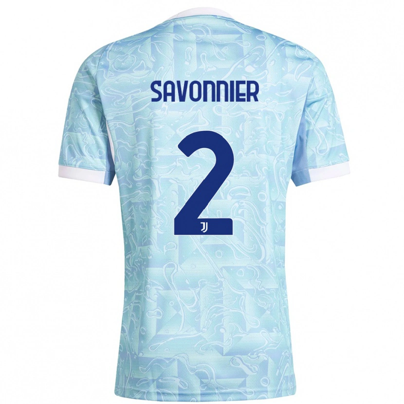 Danxen Mænd Nelson Savonnier #2 Lyseblå Gul Udebane Spillertrøjer 2025/26 Trøje T-Shirt