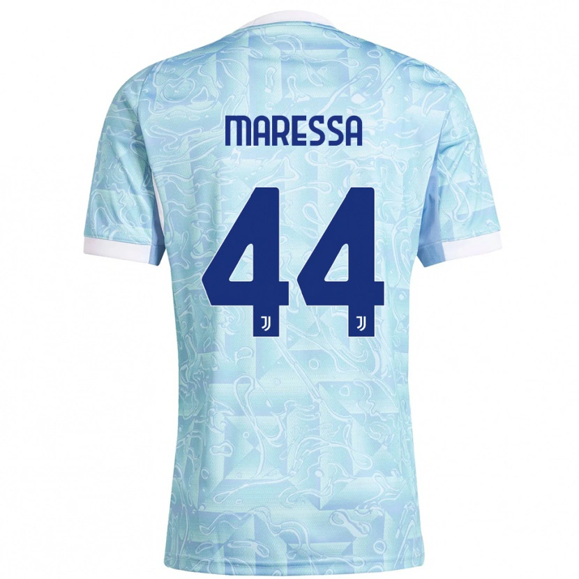 Danxen Mænd Tommaso Maressa #44 Lyseblå Gul Udebane Spillertrøjer 2025/26 Trøje T-Shirt