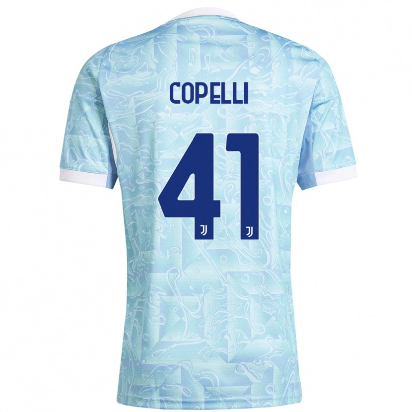 Danxen Mænd Anna Copelli #41 Lyseblå Gul Udebane Spillertrøjer 2025/26 Trøje T-Shirt