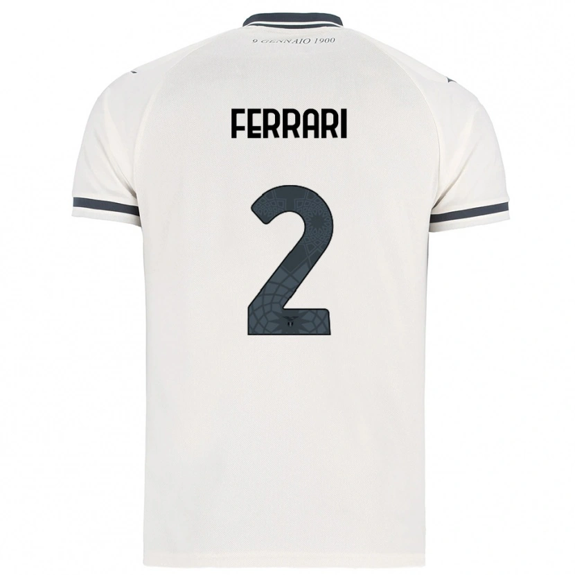 Danxen Mænd Lorenzo Ferrari #2 Hvid Navy Udebane Spillertrøjer 2025/26 Trøje T-Shirt