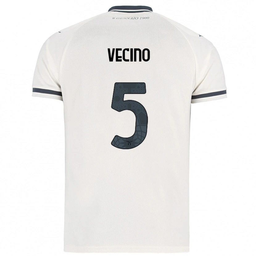 Danxen Mænd Matías Vecino #5 Hvid Navy Udebane Spillertrøjer 2025/26 Trøje T-Shirt