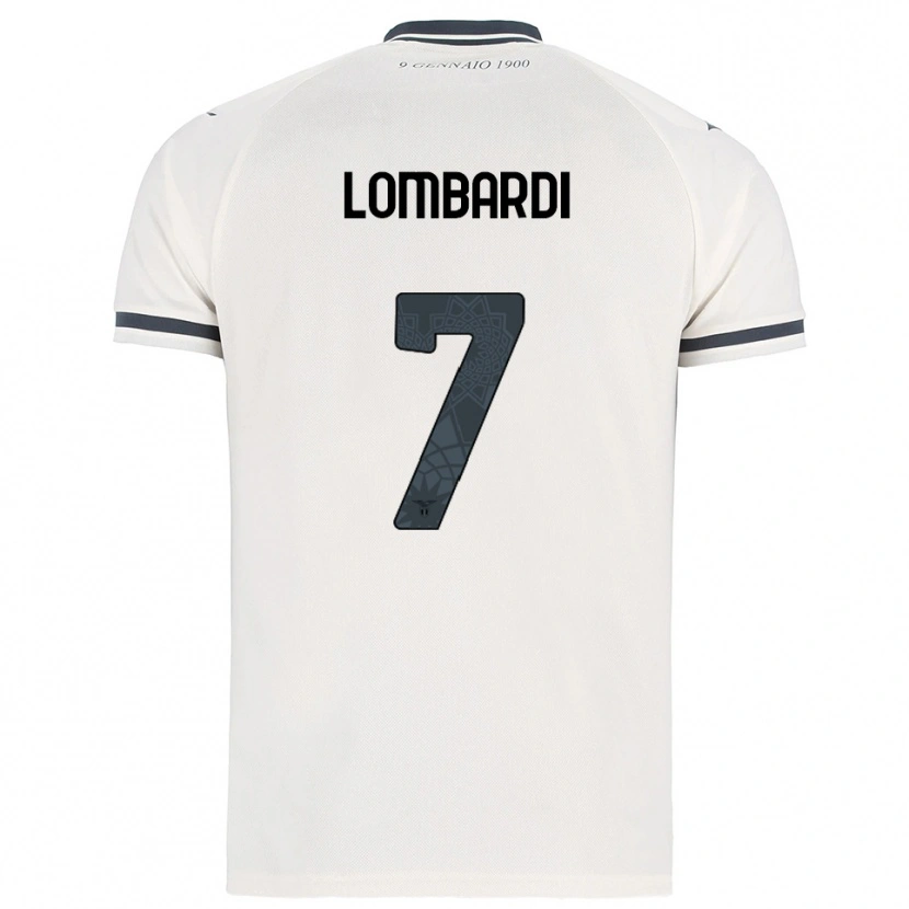 Danxen Mænd Pierlorenzo Lombardi #7 Hvid Navy Udebane Spillertrøjer 2025/26 Trøje T-Shirt