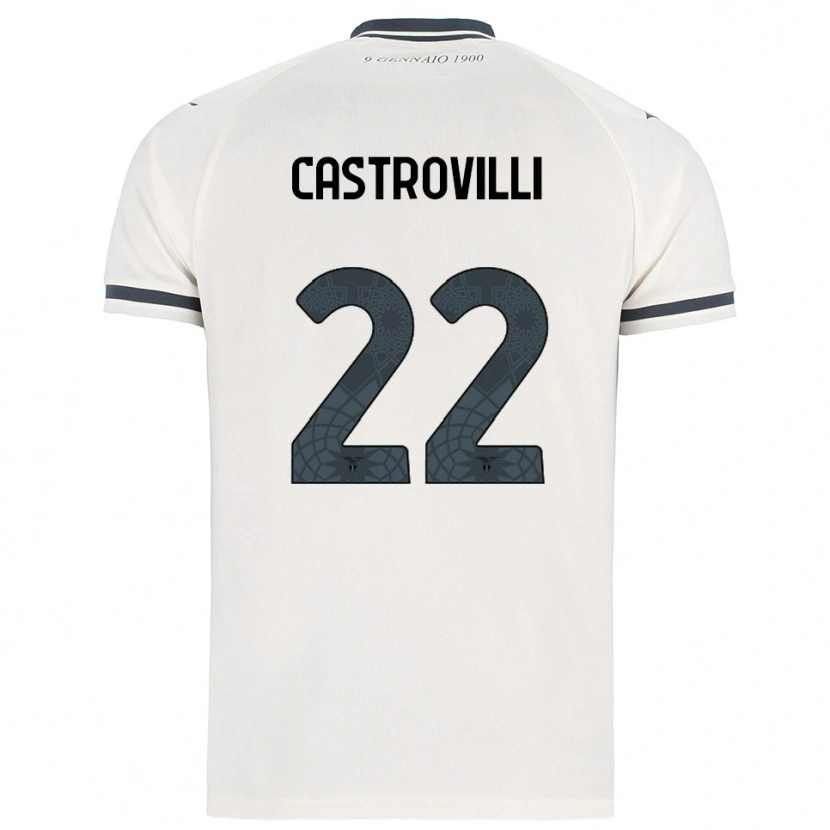 Danxen Mænd Gaetano Castrovilli #22 Hvid Navy Udebane Spillertrøjer 2025/26 Trøje T-Shirt