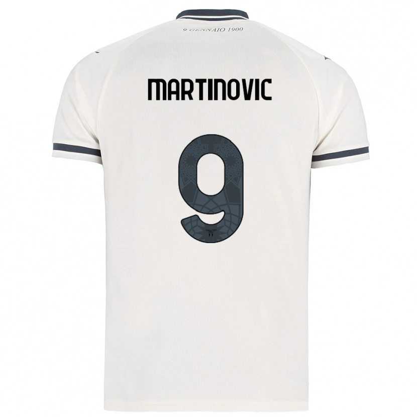 Danxen Mænd Melania Martinovic #9 Hvid Navy Udebane Spillertrøjer 2025/26 Trøje T-Shirt