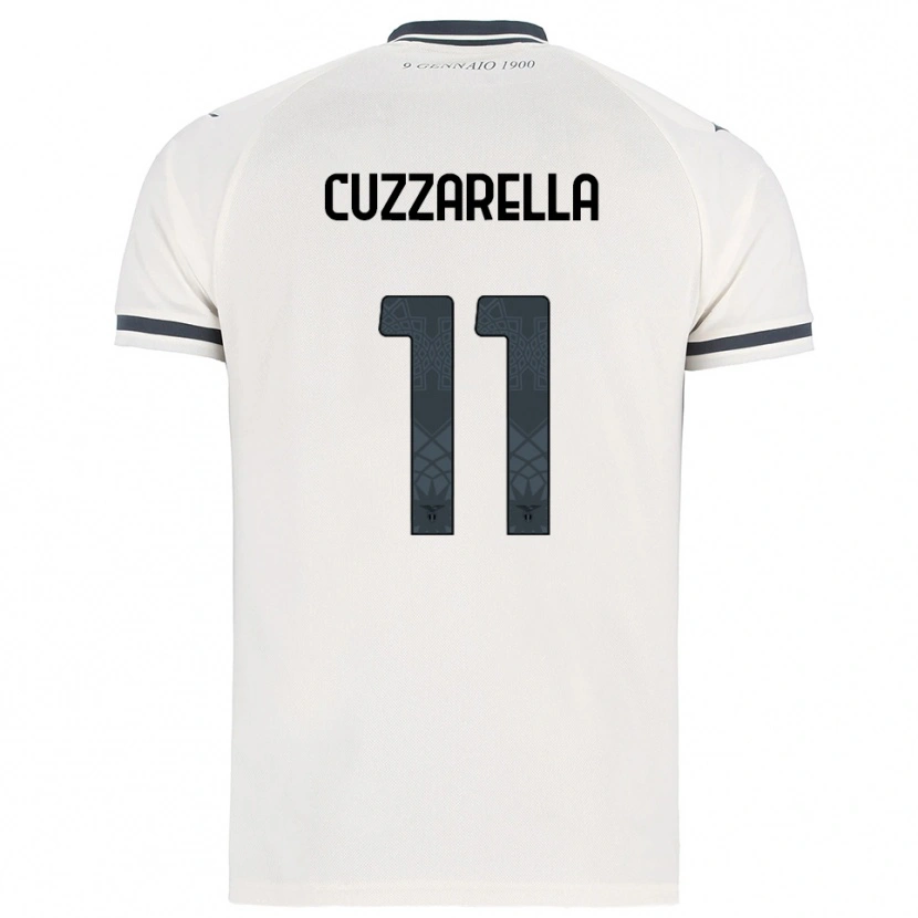 Danxen Mænd Cristian Cuzzarella #11 Hvid Navy Udebane Spillertrøjer 2025/26 Trøje T-Shirt