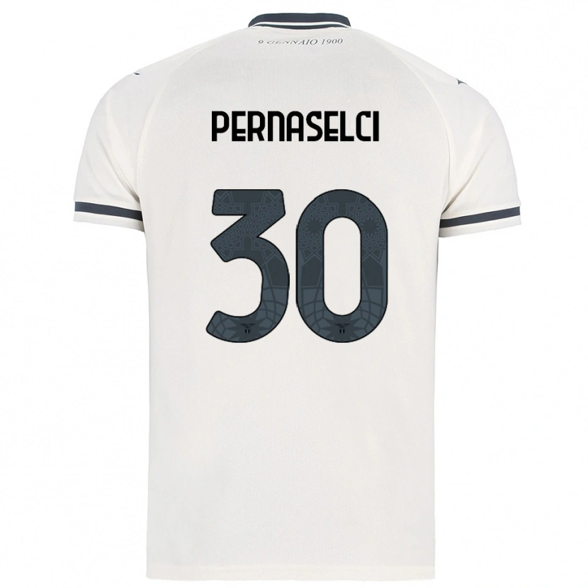 Danxen Mænd Leonardo Pernaselci #30 Hvid Navy Udebane Spillertrøjer 2025/26 Trøje T-Shirt
