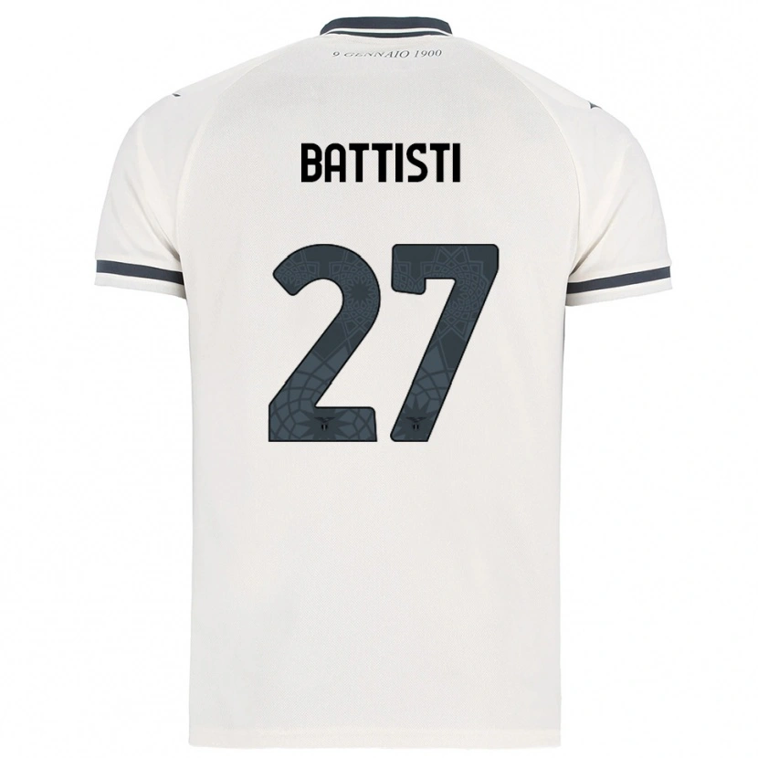 Danxen Mænd Valerio Battisti #27 Hvid Navy Udebane Spillertrøjer 2025/26 Trøje T-Shirt