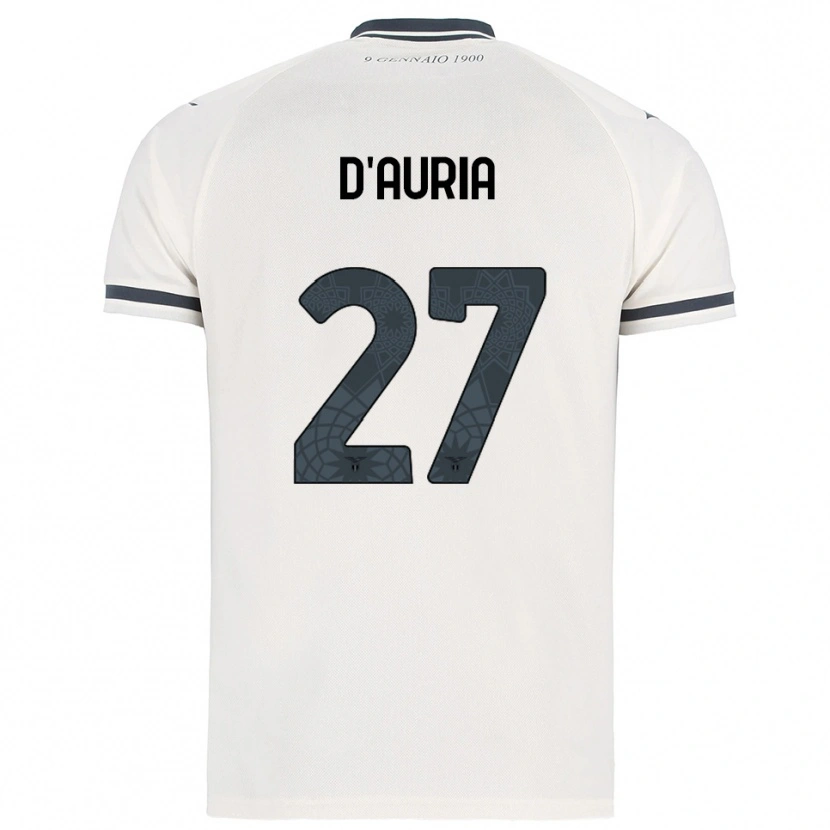 Danxen Mænd Federica D'auria #27 Hvid Navy Udebane Spillertrøjer 2025/26 Trøje T-Shirt