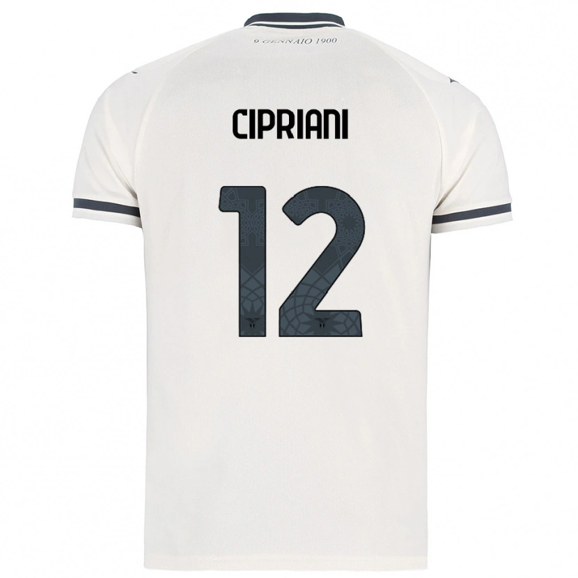Danxen Mænd Alessio Cipriani #12 Hvid Navy Udebane Spillertrøjer 2025/26 Trøje T-Shirt