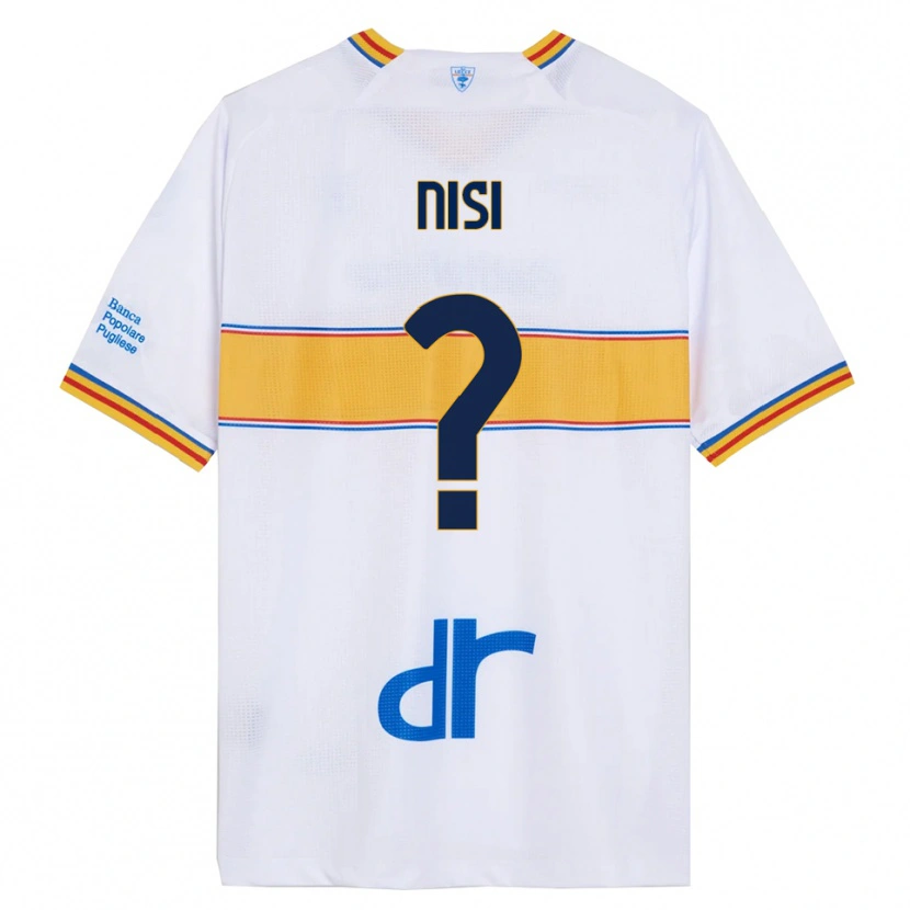 Danxen Mænd Giuseppe Nisi #0 Hvid Gul Udebane Spillertrøjer 2025/26 Trøje T-Shirt