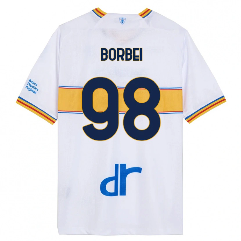 Danxen Mænd Alexandru Borbei #98 Hvid Gul Udebane Spillertrøjer 2025/26 Trøje T-Shirt