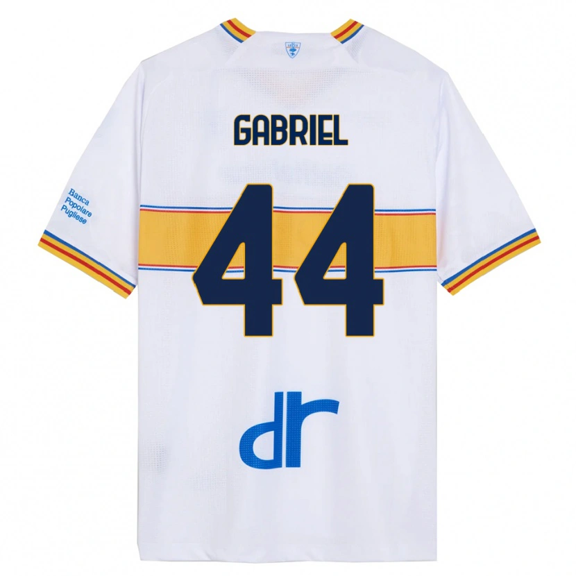 Danxen Mænd Tiago Gabriel #44 Hvid Gul Udebane Spillertrøjer 2025/26 Trøje T-Shirt