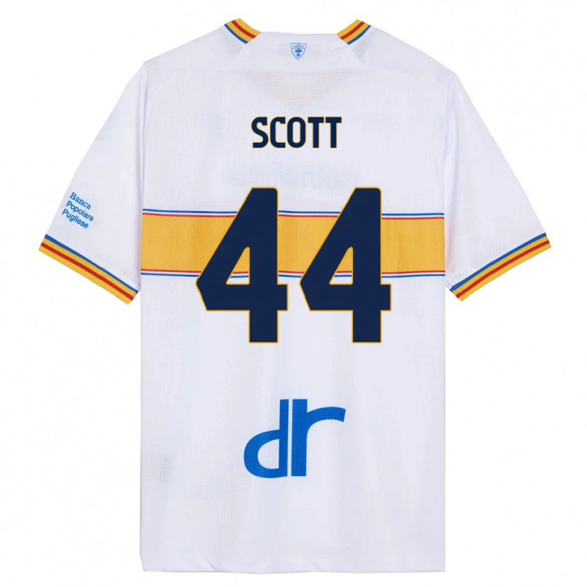 Danxen Mænd Elijah Scott #44 Hvid Gul Udebane Spillertrøjer 2025/26 Trøje T-Shirt