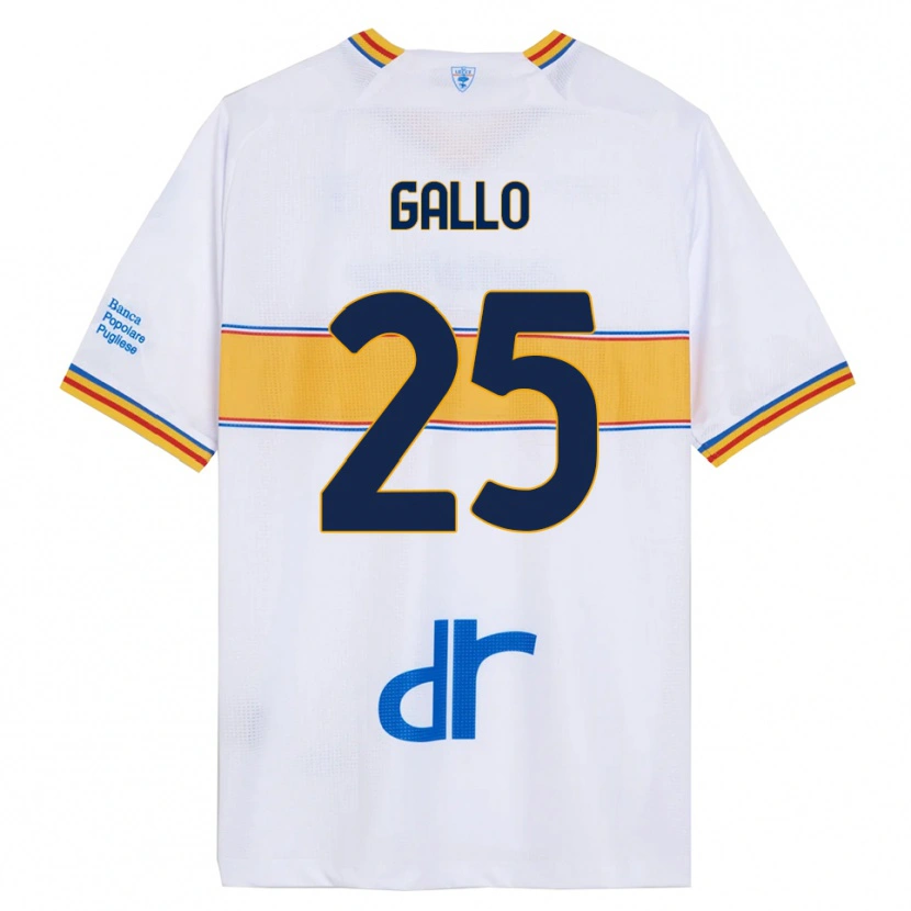 Danxen Mænd Antonino Gallo #25 Hvid Gul Udebane Spillertrøjer 2025/26 Trøje T-Shirt