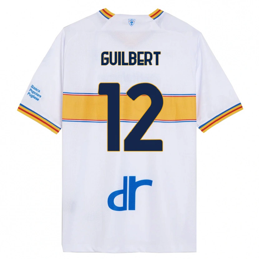Danxen Mænd Frédéric Guilbert #12 Hvid Gul Udebane Spillertrøjer 2025/26 Trøje T-Shirt