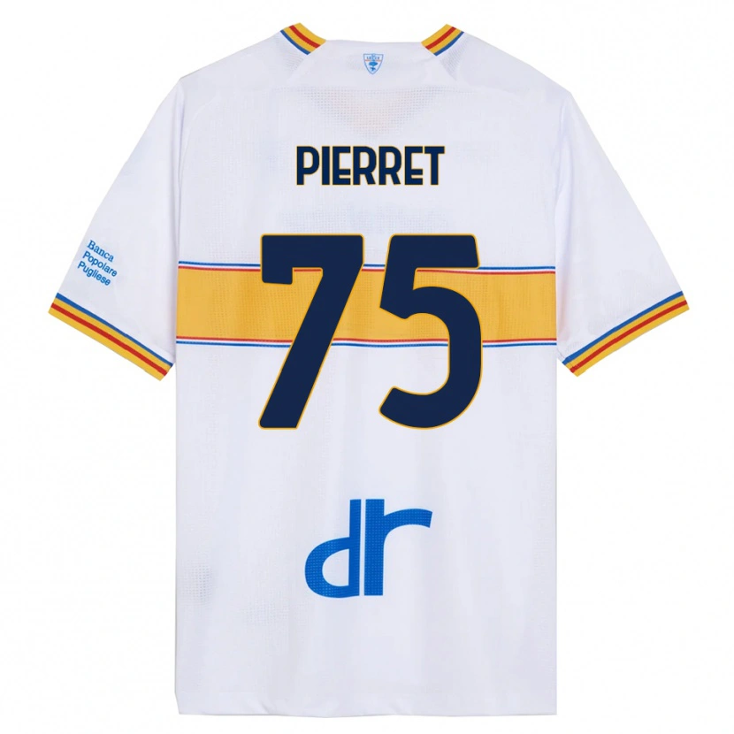 Danxen Mænd Balthazar Pierret #75 Hvid Gul Udebane Spillertrøjer 2025/26 Trøje T-Shirt