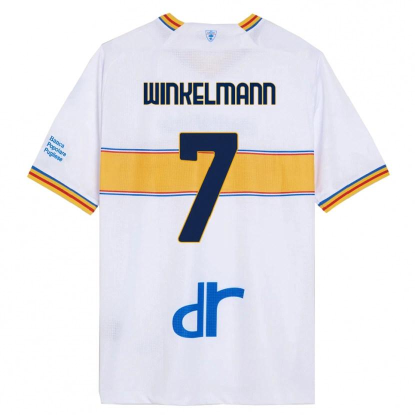 Danxen Mænd Till Winkelmann #7 Hvid Gul Udebane Spillertrøjer 2025/26 Trøje T-Shirt