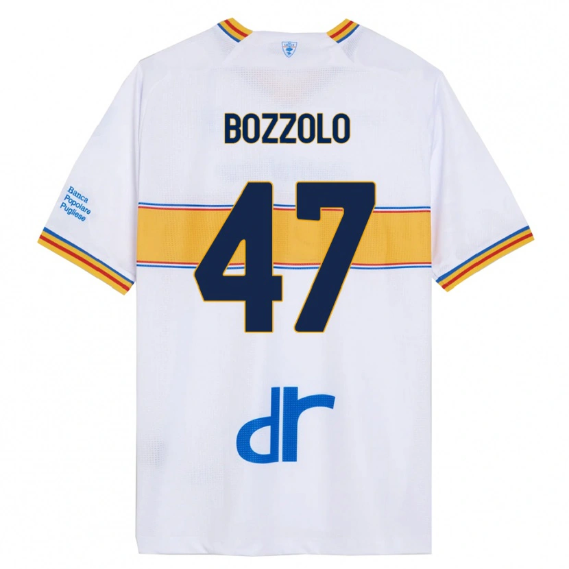 Danxen Mænd Alessandro Bozzolo #47 Hvid Gul Udebane Spillertrøjer 2025/26 Trøje T-Shirt