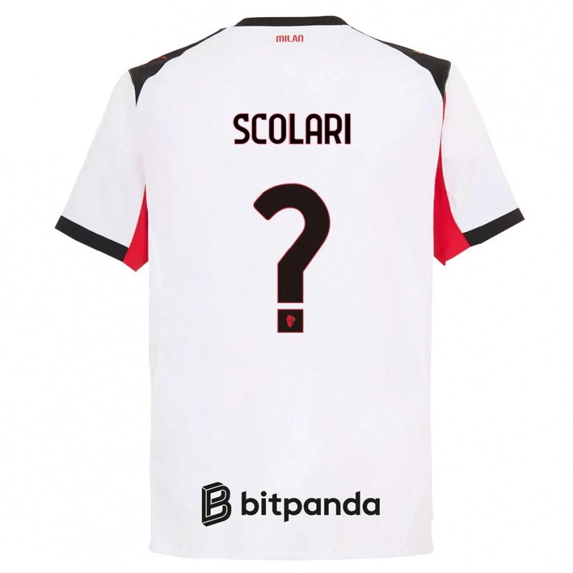 Danxen Mænd Davide Scolari #0 Hvid Sort Udebane Spillertrøjer 2025/26 Trøje T-Shirt