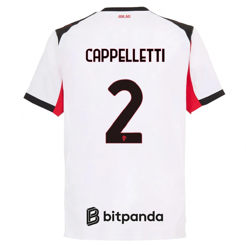 Danxen Mænd Mattia Cappelletti #2 Hvid Sort Udebane Spillertrøjer 2025/26 Trøje T-Shirt