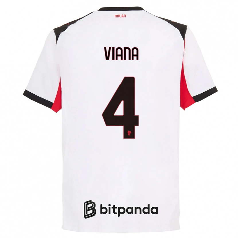 Danxen Mænd Viana Seedorf #4 Hvid Sort Udebane Spillertrøjer 2025/26 Trøje T-Shirt