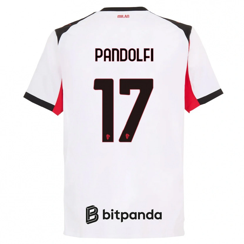 Danxen Mænd Fabio Pandolfi #17 Hvid Sort Udebane Spillertrøjer 2025/26 Trøje T-Shirt