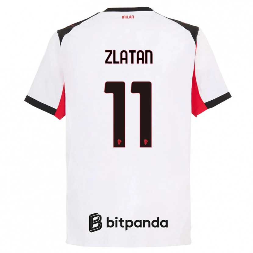 Danxen Mænd Zlatan Ibrahimovic #11 Hvid Sort Udebane Spillertrøjer 2025/26 Trøje T-Shirt