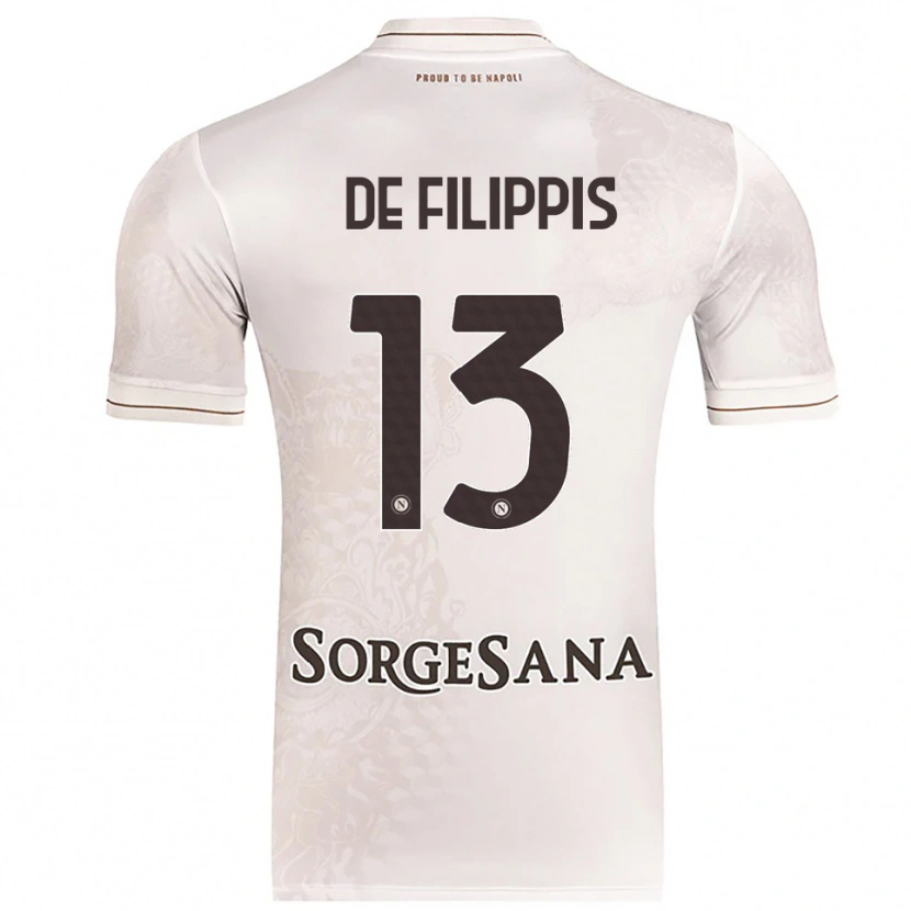 Danxen Mænd Antonio De Filippis #13 Champagne Brun Udebane Spillertrøjer 2025/26 Trøje T-Shirt