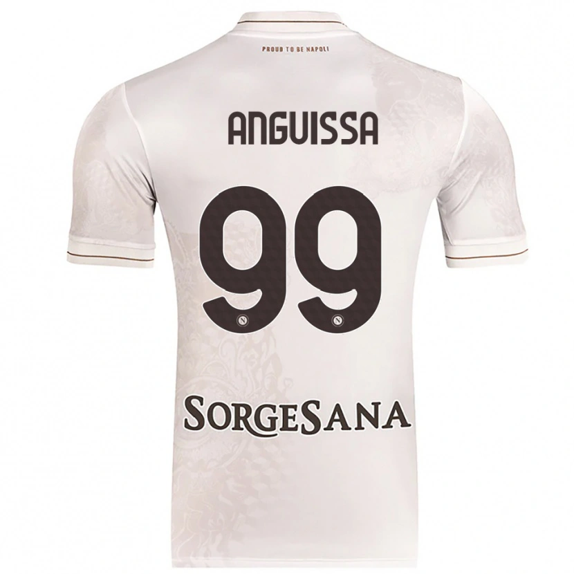 Danxen Mænd Frank Anguissa #99 Champagne Brun Udebane Spillertrøjer 2025/26 Trøje T-Shirt