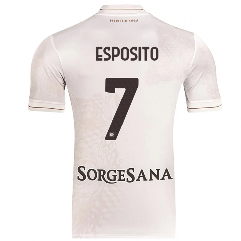 Danxen Mænd Luigi Esposito #7 Champagne Brun Udebane Spillertrøjer 2025/26 Trøje T-Shirt