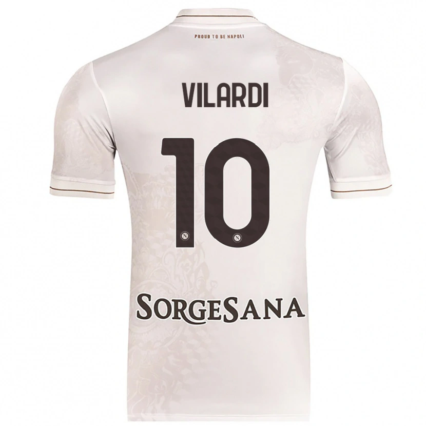 Danxen Mænd Mario Vilardi #10 Champagne Brun Udebane Spillertrøjer 2025/26 Trøje T-Shirt