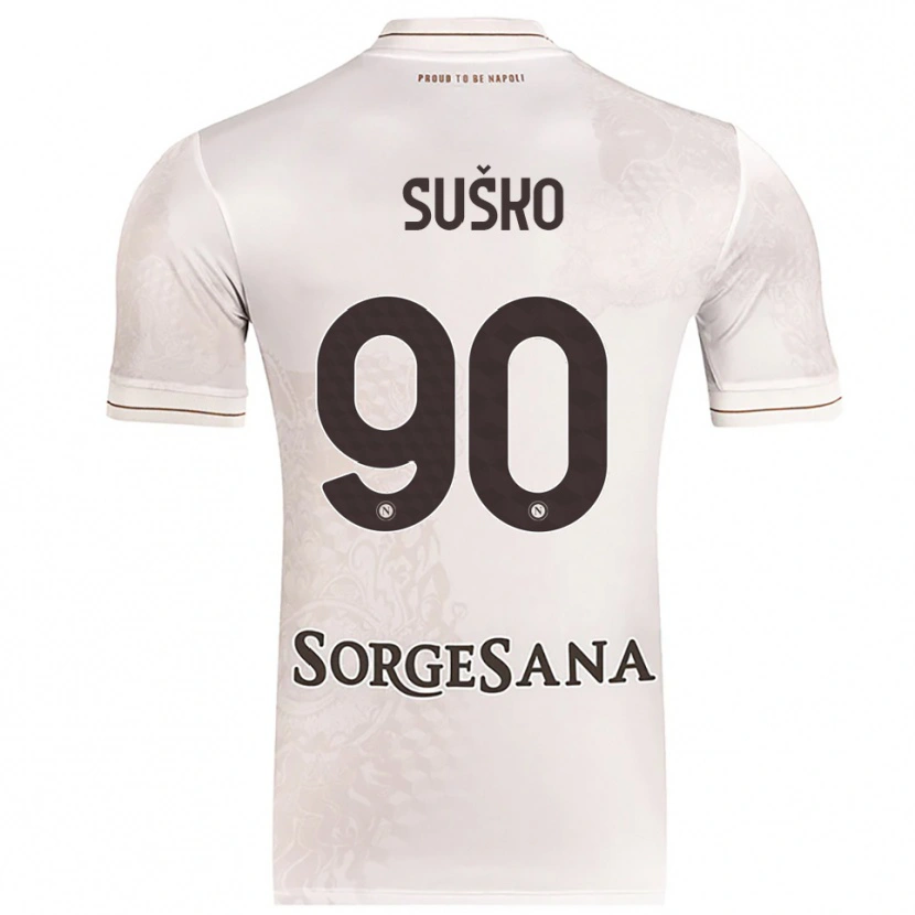 Danxen Mænd Daniel Suško #90 Champagne Brun Udebane Spillertrøjer 2025/26 Trøje T-Shirt